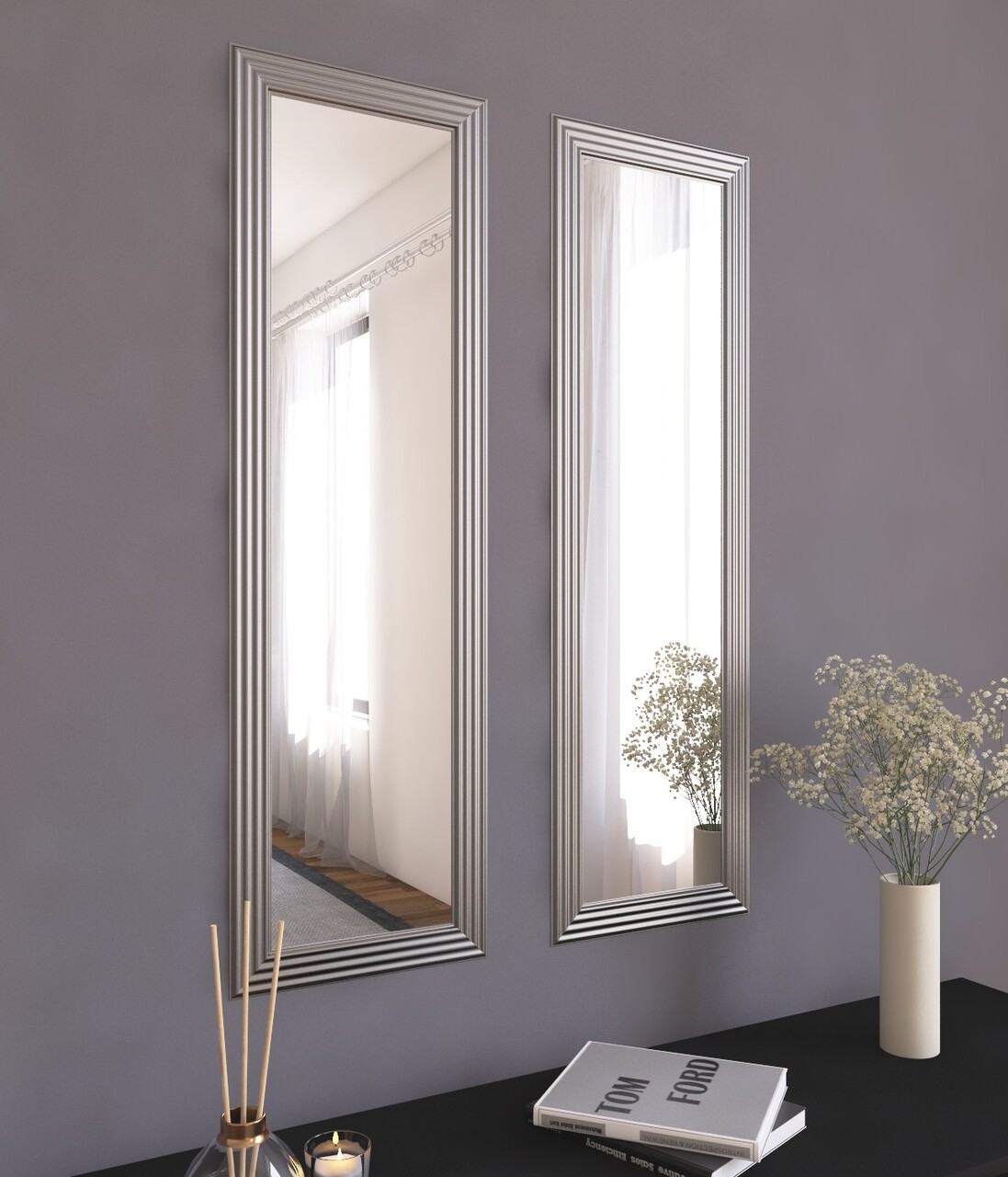 Set 2 oglinzi decorative, Hanah Home, Candy, Argintiu - imagine 6